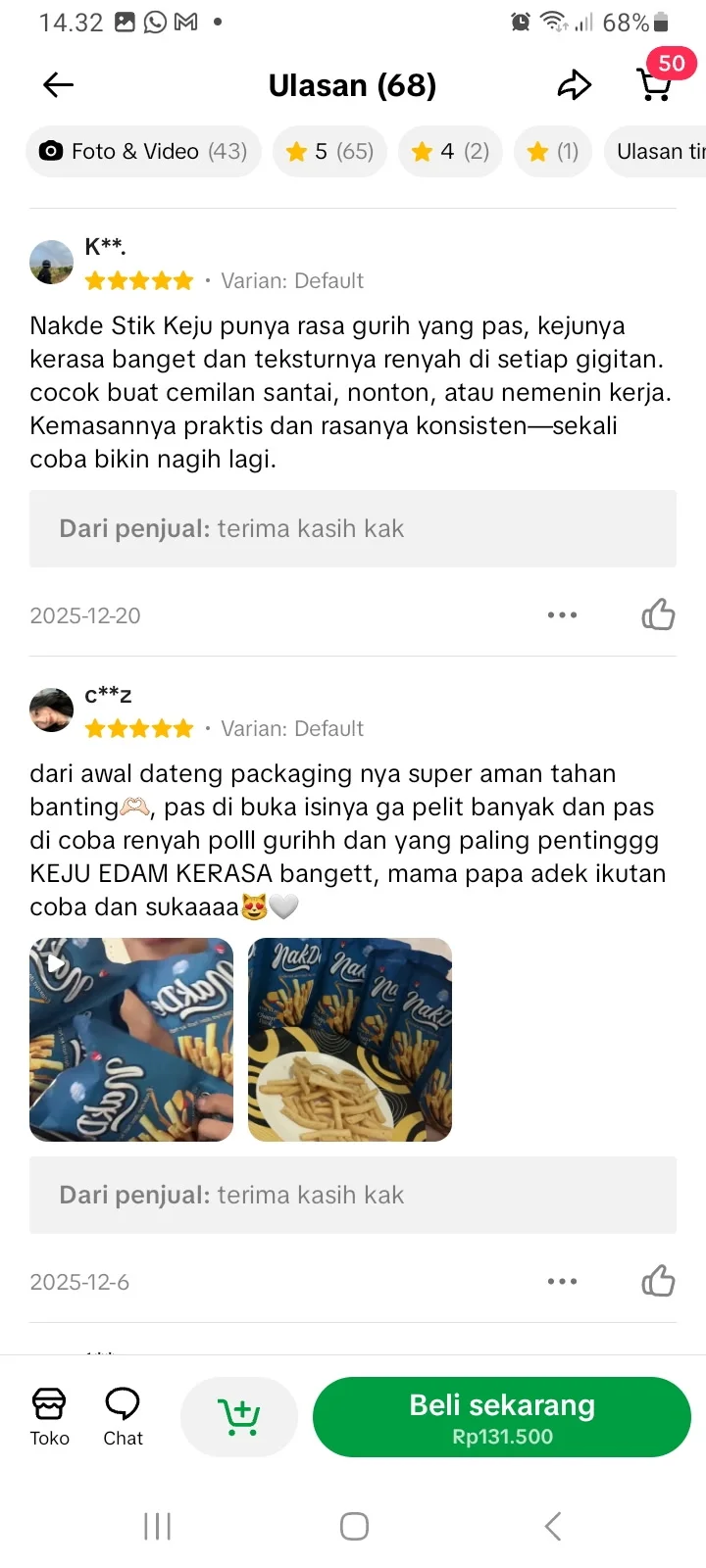 Review Cheese Stick Premium NakDe 3